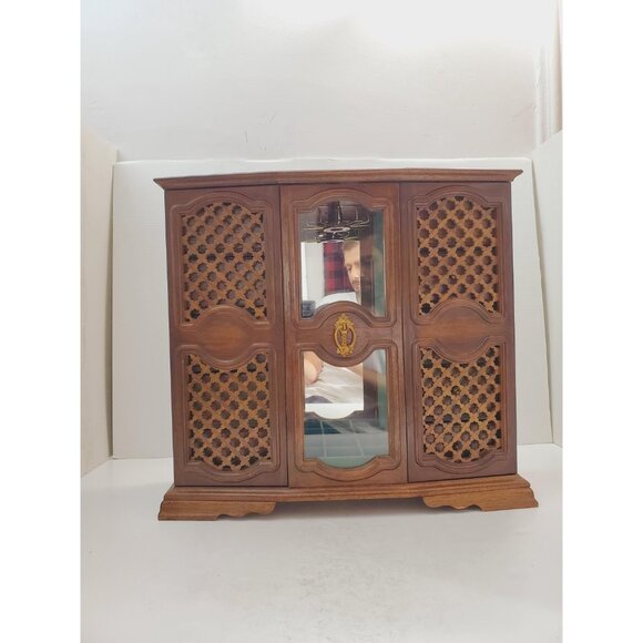 Large Vintage Gunther Mele 1970's wooden jewelry box. Jewellery with drawers. - Picture 2 of 10